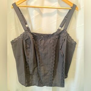 Torrid Black Dobby Bustier Lace Crop Top